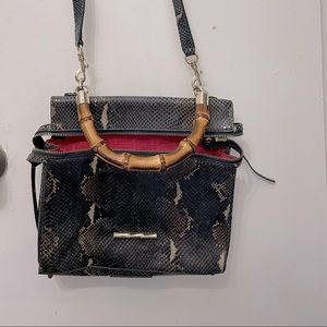 Elaine Turner Celeste sapphire python purse